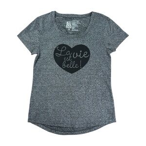 D&SO | Women’s Short Sleeve Gray Top “Life is Beautiful” in French| Size S NWOT